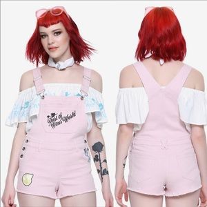 Disney The Little Mermaid Ariel Shortalls Overalls size M Medium